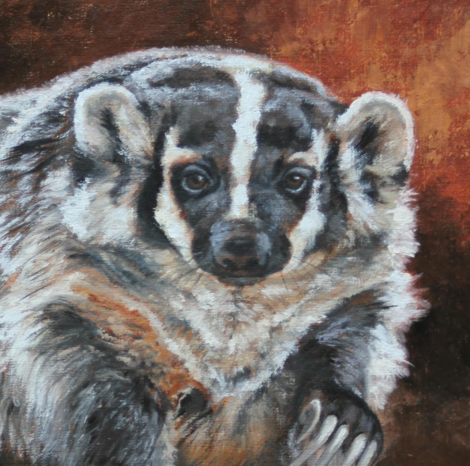 Badger, Badger Painting, Badger artwork, western wildlife, western paintings, western wildlife paintings, Leslie Kirchner, leslie kirchner art