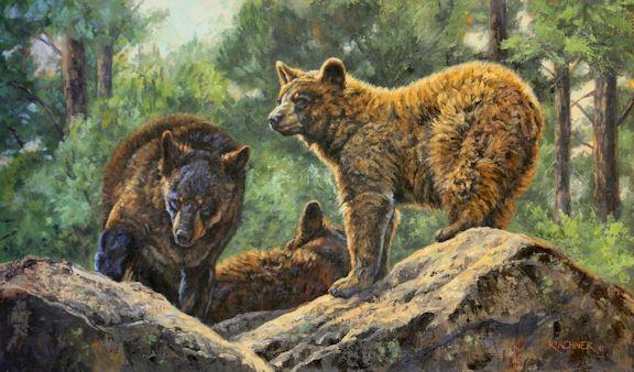 Black Bear, Black Bear Cubs, Nature Art Bear Cubs, Black Bear Paintings, Bear Paintings, Bear Cub Paintings, Black Bear Cub Paintings, Black Bear Art, Black Bear Cub Paintings, Leslie Kirchner, Leslie Kirchner Art, Leslie Kirchner Paintings