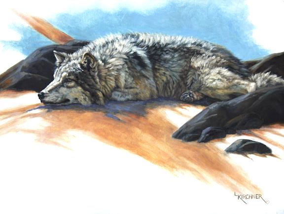 Leslie Kirchner, leslie kirchner art, wildlife art, wildlife artist, western art, western artist, nature art, nature artist, wolf painting, wolf art, grey wolf, gray wolf, wolf