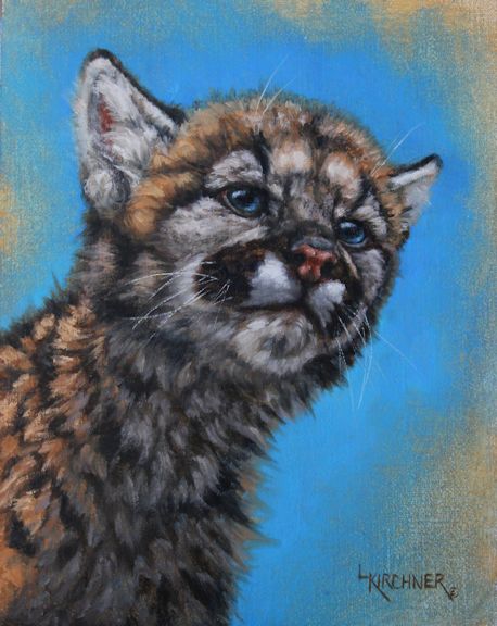 leslie kirchner, leslie kirchner art, wildlife art, nature art, nature artist, nature artists, western art, western artist, western artists, wildlife artists, cougar cub, cougar cub art, cougar cub artwork, cougar art, cougar artwork, mountain lion, mountain lion art, mountain lion artwork, cougar painting, mountain lion painting, cougar cub painting, wildlife painting, baby cougar wild cat art, wildcat painting 