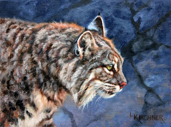 Leslie Kirchner, leslie kirchner art, leslie kirchner artist, western artist, wildlife artist, nature artist, nature art, western art, wildlife art, cat art, wildcat art, cat paintings, wild cat paintings, bocat, bobcat art, bobcat painting, north american bobcat