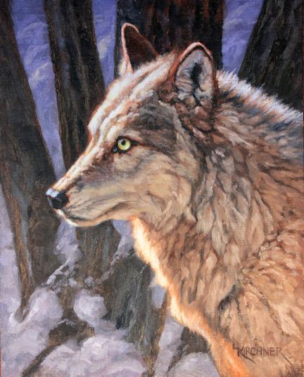 leslie kirchner, leslie kirchner artist, leslie kirchner art, western art, wildlife art, nature art, western artist, wildlife artist, nature artist, grey wolf, gray wolf, white wolf, wild canid canis lupus,wolf in snow, wolf art, wolf painting