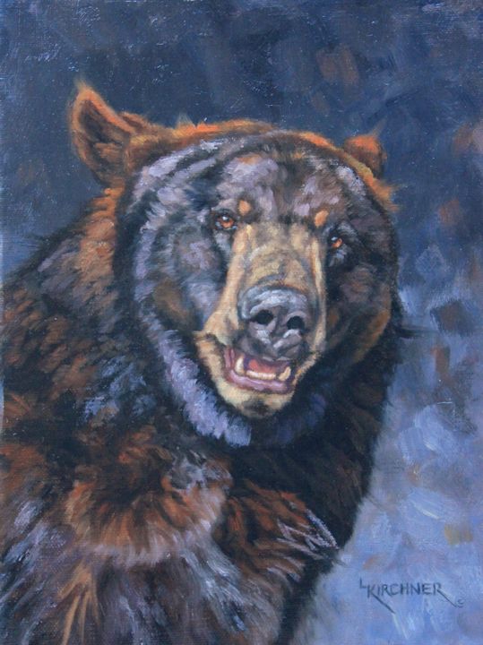 Leslie Kirchner, leslie kirchner artist, leslie kirchner art, wildlife art, wildlife artist, western art, western artist, nature art, nature artist, bear, black bear, black bear art, black bear painting