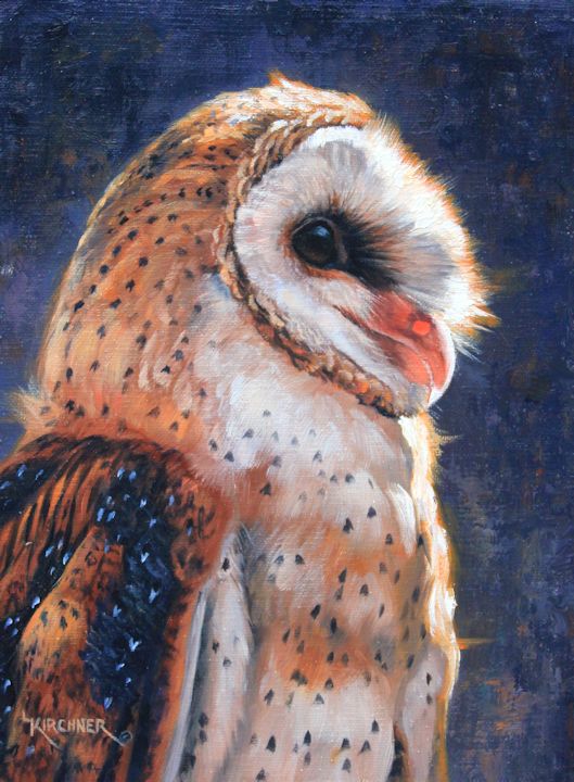 Leslie Kirchner, leslie kirchner artist, leslie kirchner painter, wildlife art, wildlife artist, nature art, nature artist, western art, western artist, bird art, bird artist, owl art, owl painting, barn owl, barn owl art, barn owl painting