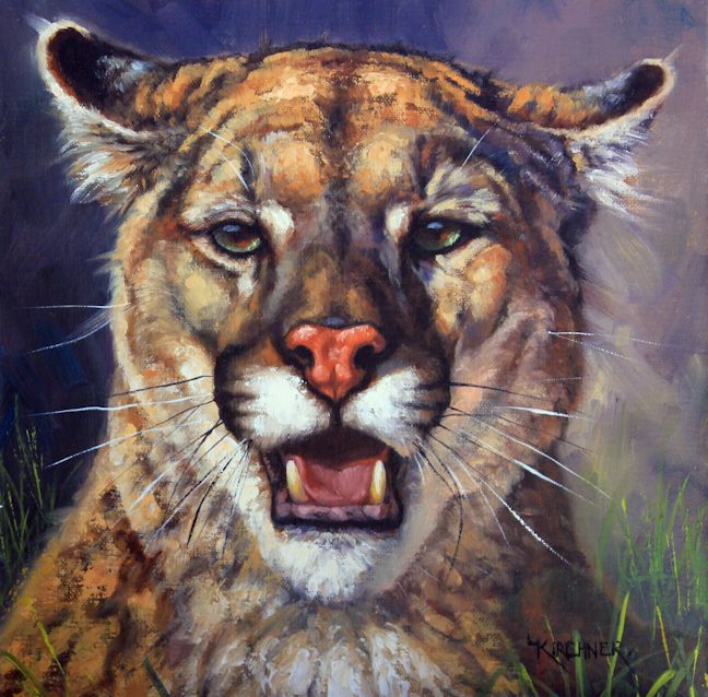 Leslie Kirchner, leslie kirchner artist, wildlife art, wildlife artist, nature art, nature artist, western art, western artist, cat art, cougar, cougar art, mountain lion art, mountain lion painting, cougar painting, wild cat, north american big cat, north american big cat art