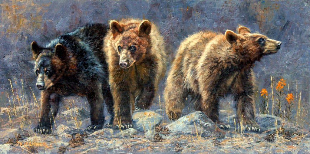 Leslie Kirchner, leslie kirchner art, leslie kirchner artist, wildlife art, wildlife artist, western art, western artist, nature art, nature artist, bear, black bear, blacdk bear art, black bear painting, bear painting, bear art, 