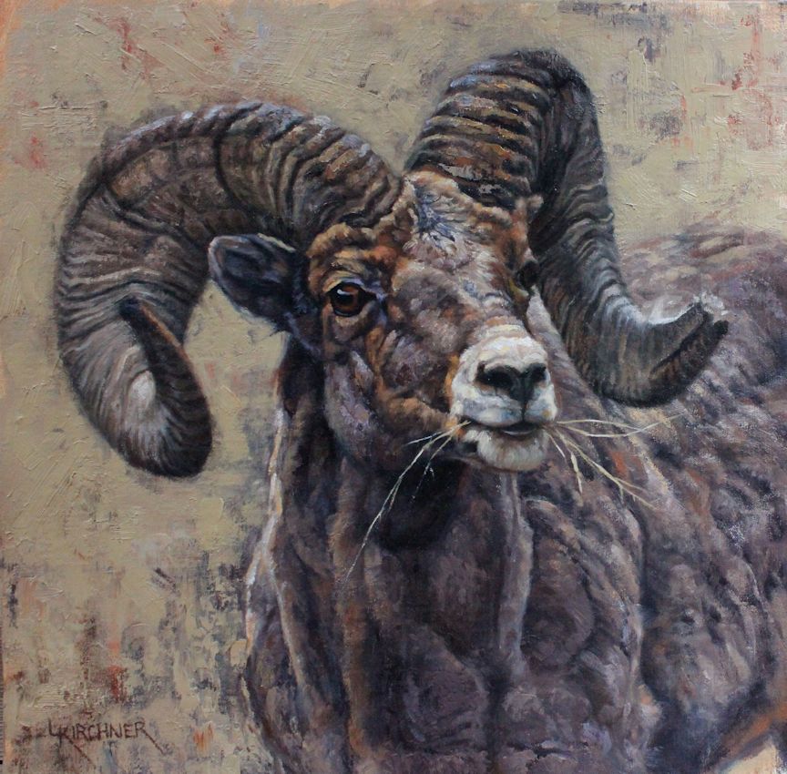 LeslieKirchner, leslie kirchner artist, nature art, nature artist, western art, western artist, wildlife art, wildlife artist, bighorn ram, ram, north american bighorn ram, bighorn ram art, bighorn ram painting, ram painting, bighorn painting