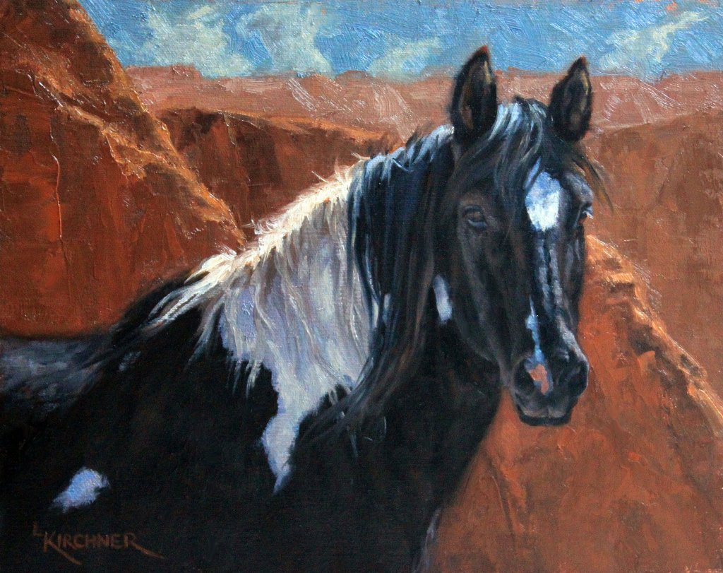 Leslie Kirchner, leslie kirchner artist, western art, western artist, nature art, nature artist, wildlife art, wildlife artist, horse art, horse, paint horse, paint horse art, horse art, red rock canyon, red rock canyon art, paint horse painting