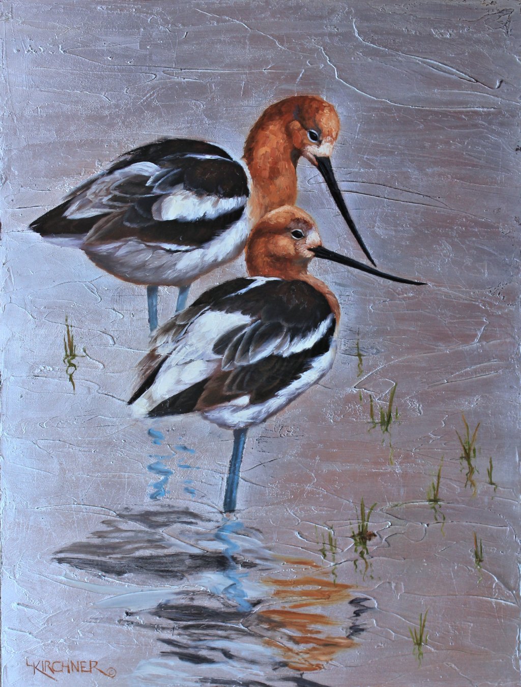 Leslie Kirchner, leslie kirchner art, leslie kirchner artist,nature art, nature artist, western art, western artist, wildlife art, wildlife artist, bird, bird art, bird painting, american avocet, avocet, avocet art, avocet painting