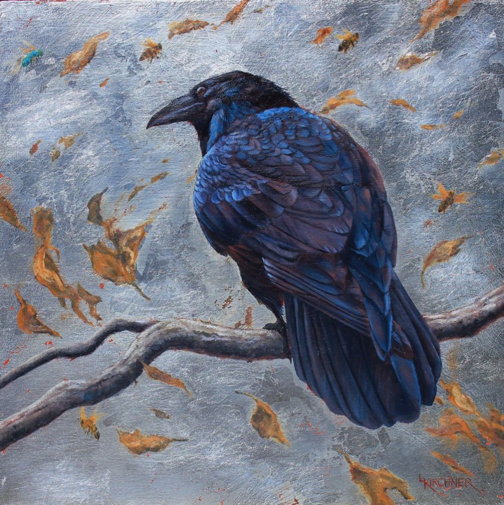 Leslie Kirchne, Leslie Kirchner art, leslie kirchner artist, nature art, nature artist, wildlife art, wildlife artist, western art, western artist, bird, bird art, raven, raven art, raven painting, crow art, crow painting, corvid, corvid art, corvid painting